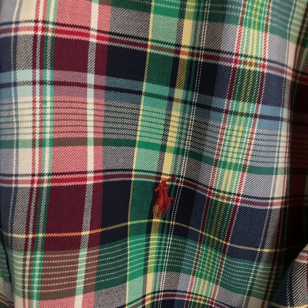 Ralph Lauren Shirt Mens XXL Long Sleeve‎ Button Down Plaid Office Preppy Ivy